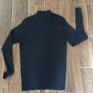 EXPRESS BLACK MOCK NECK RIBBED SWEATER SIZE LARGE